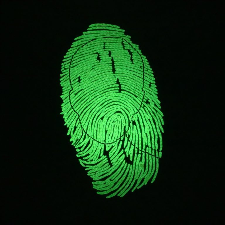 Fingerprint 10, Mixed media on Canvas (In the dark), 200 × 200 cm, 2019 指紋 10，複合媒材、畫布(關燈)，200 × 200 cm，2019