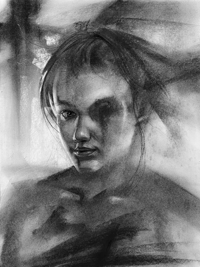 Untitled, charcoal pencil on Paper,59.5 × 39.3 cm, 2022 無題，炭筆、紙，59.5 × 39.3 cm，2022
